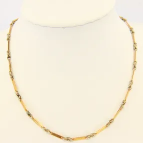 Antique 18ct Edwardian Fetter Watch Chain Yellow & White Gold 18 Carat Gift