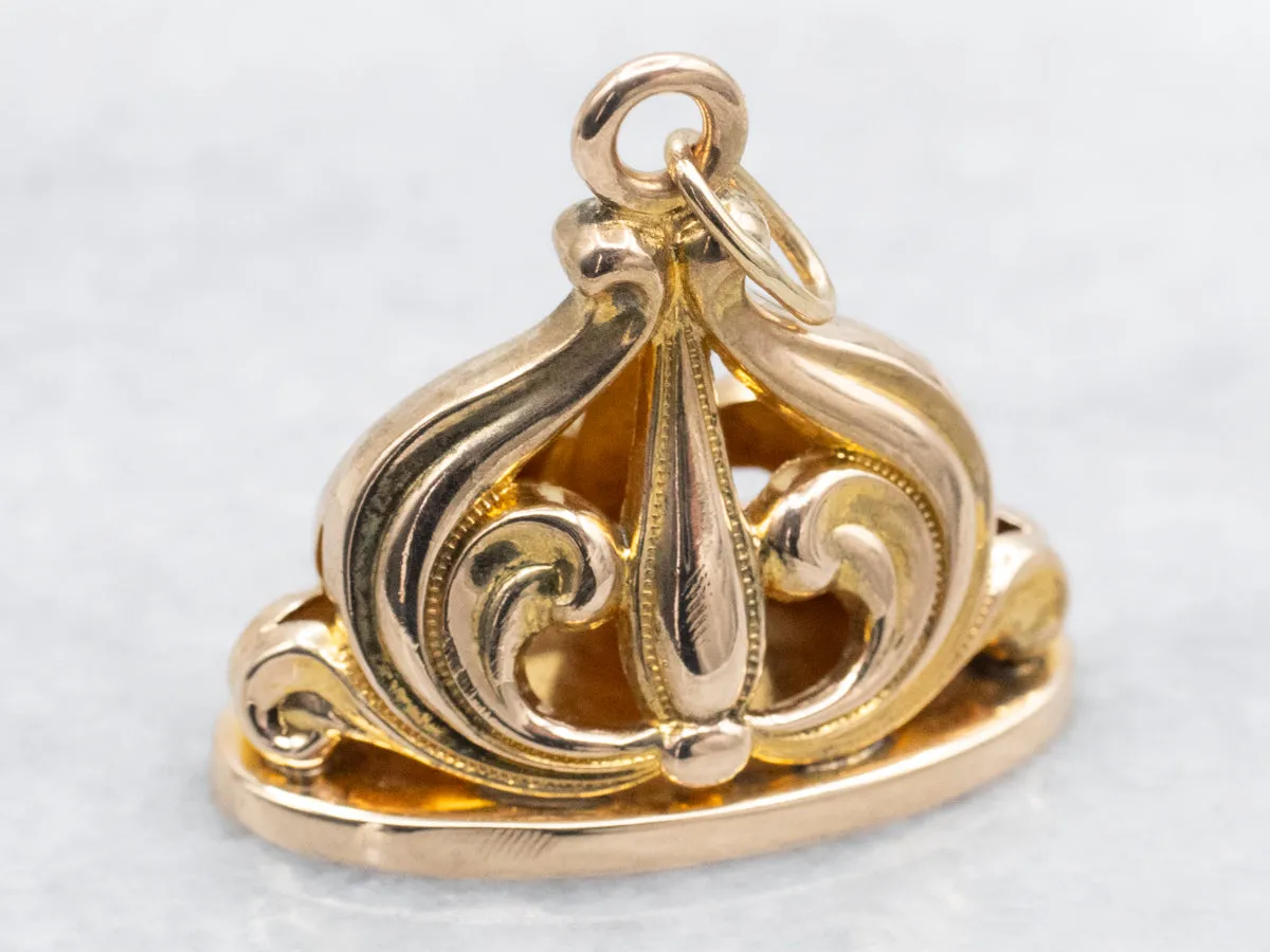 Antique "HB" Monogrammed Gold Fob