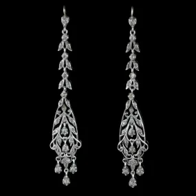 Antique Victorian Earrings Silver Chandelier Drop Earrings Circa 1900