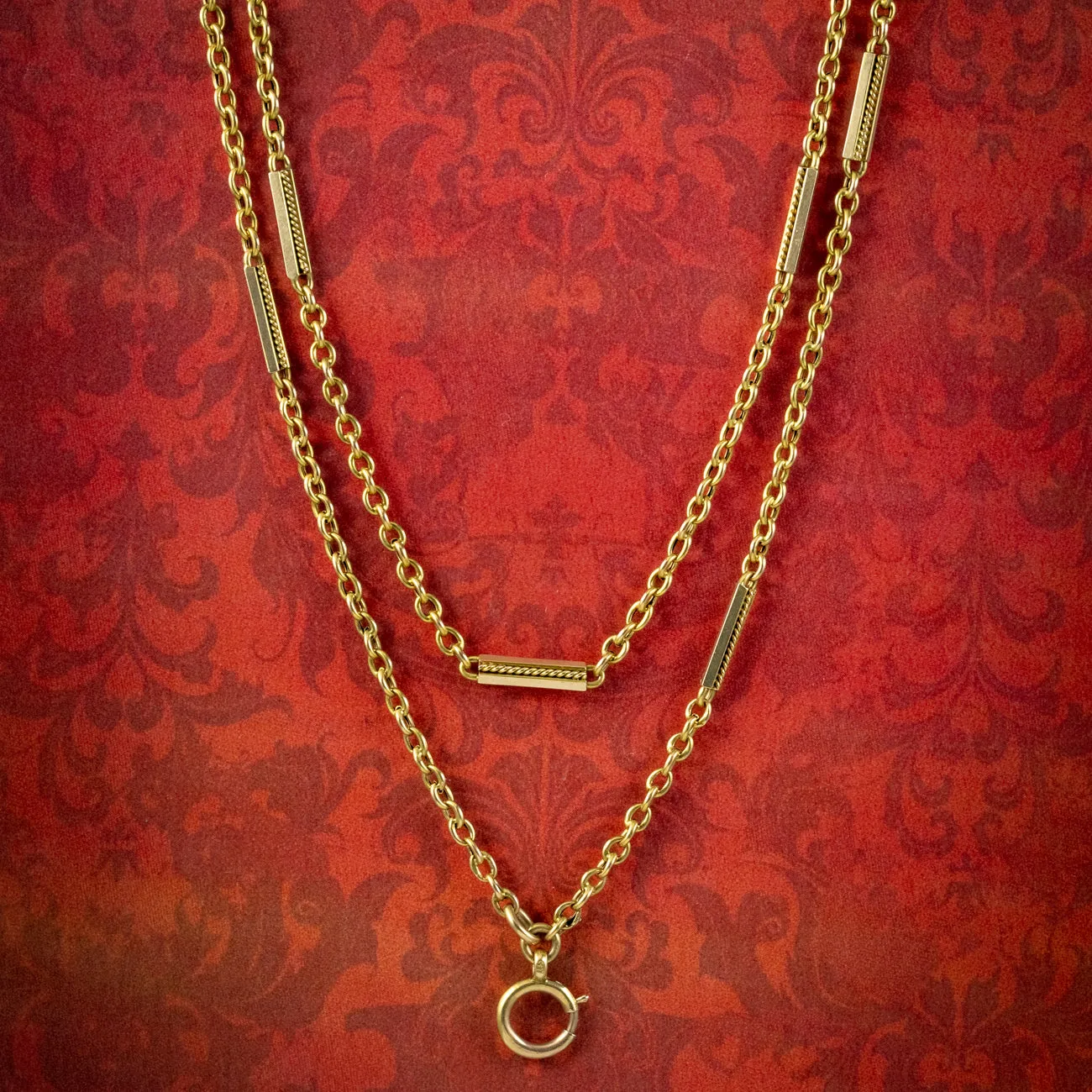 Antique Victorian French Guard Chain 15ct Gold Circa 1900