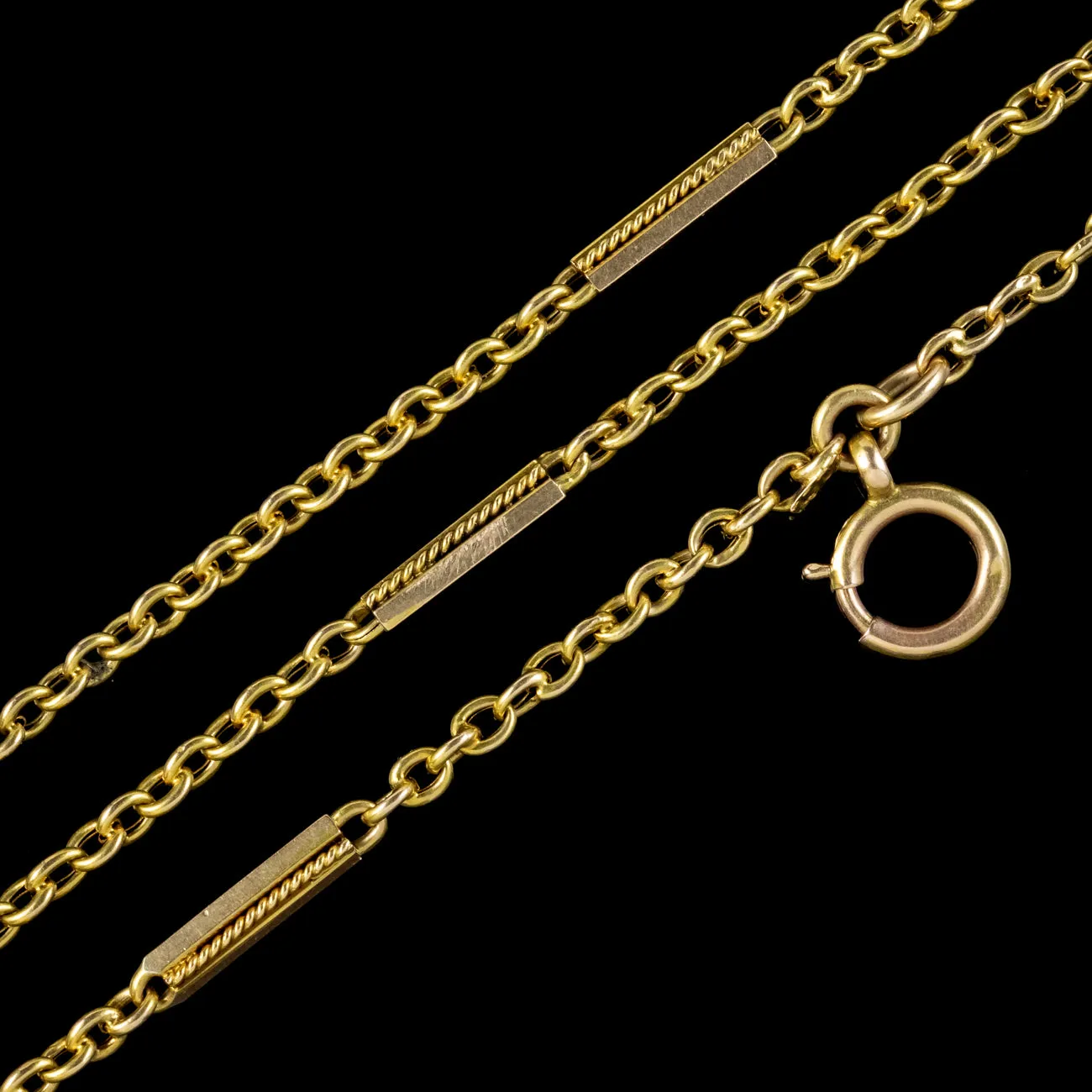 Antique Victorian French Guard Chain 15ct Gold Circa 1900