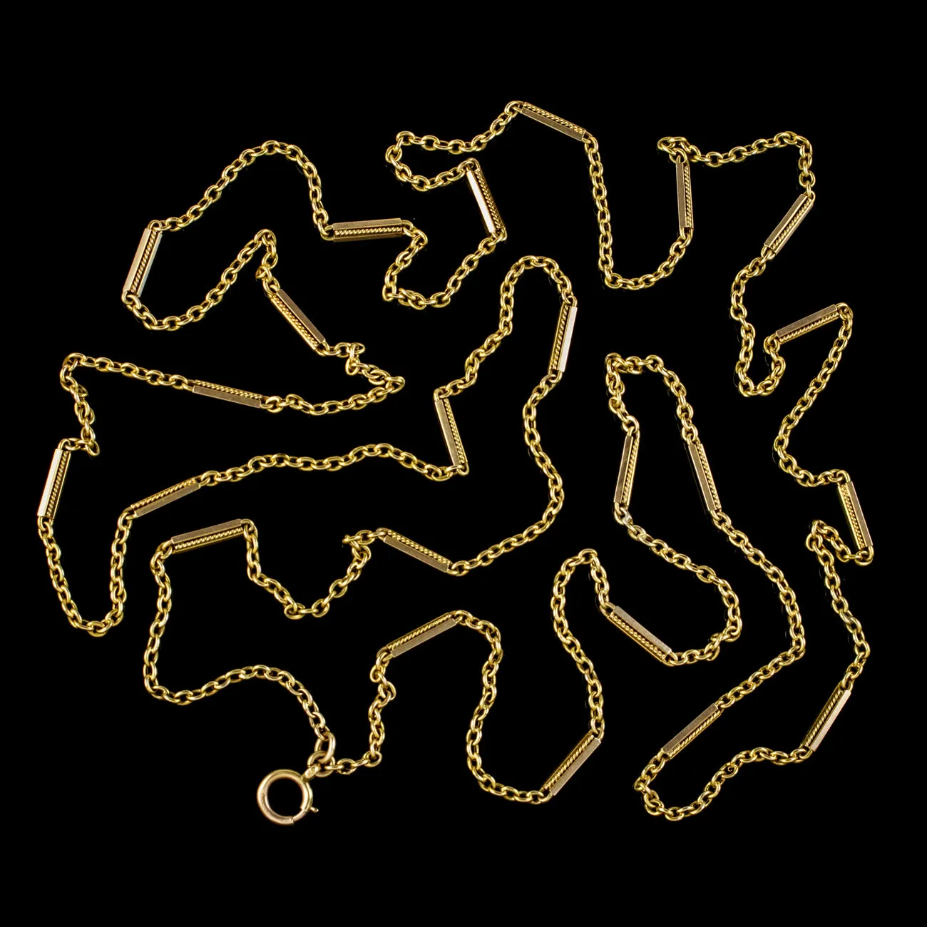 Antique Victorian French Guard Chain 15ct Gold Circa 1900
