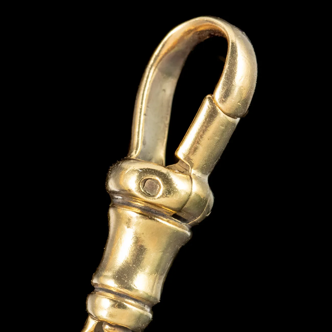 Antique Victorian French Guard Chain Silver 18ct Gold Gilt