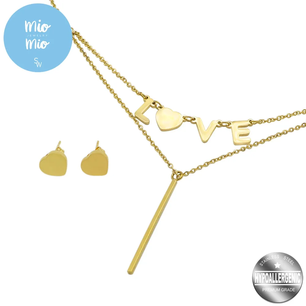 Anzy Love Stainless Steel Jewelry Set