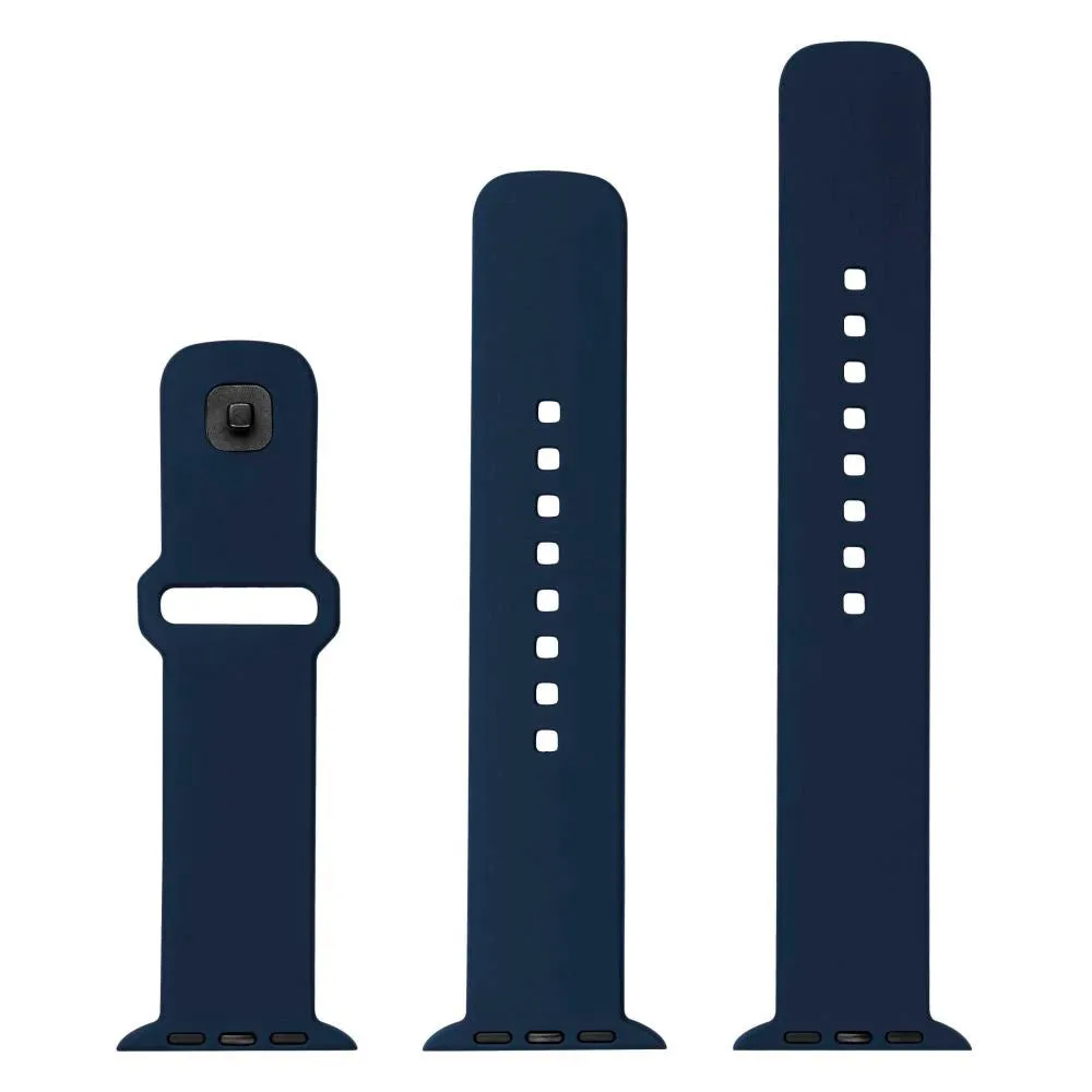 Apple Watch (38/40/SE/41/42mm) Fixed Sporty Silikone Rem Sæt - Blå