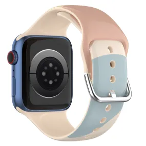 Apple Watch (41mm) IML colorful pattern silicone watch strap - Light brown / Blue / Sand