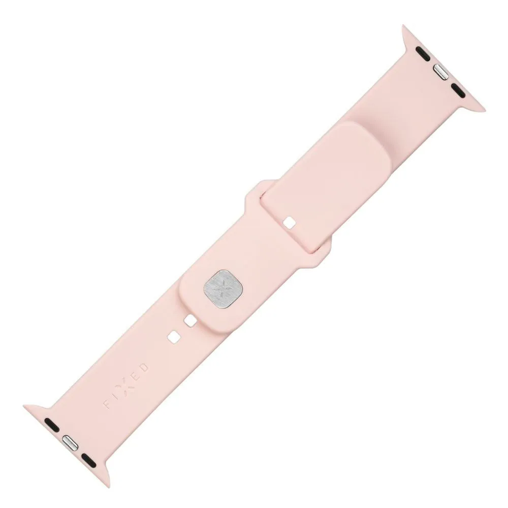 Apple Watch (42 / 44 / 45 / SE / 49mm) Fixed Sporty Silikone Rem Sæt - Lyserød