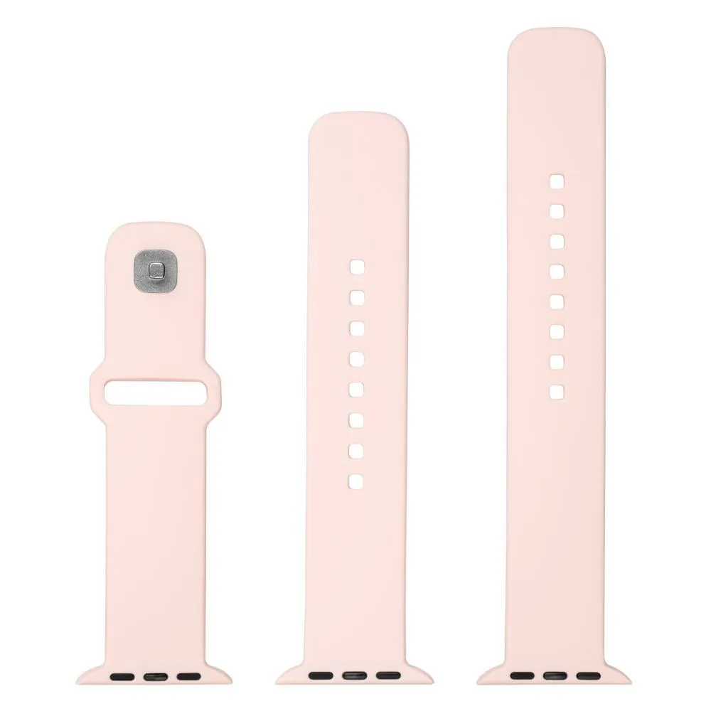 Apple Watch (42 / 44 / 45 / SE / 49mm) Fixed Sporty Silikone Rem Sæt - Lyserød