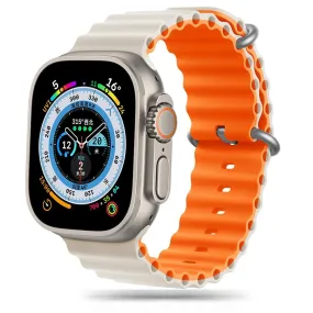 Apple Watch (42/44/45/49mm) Tech-Protect Iconband Pro Silikone Rem - Beige / Orange