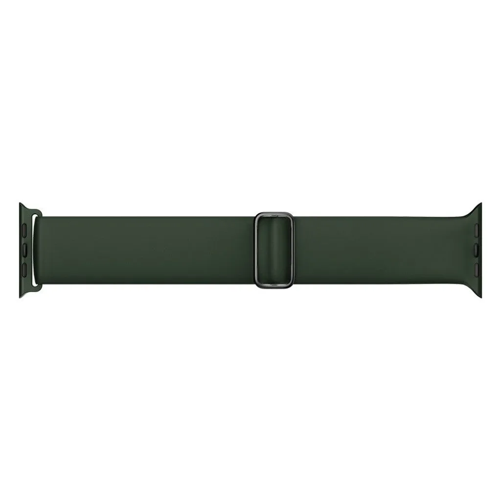 Apple Watch 44mm adjustable silicone watch strap - Blackish Green