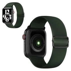 Apple Watch 44mm adjustable silicone watch strap - Blackish Green