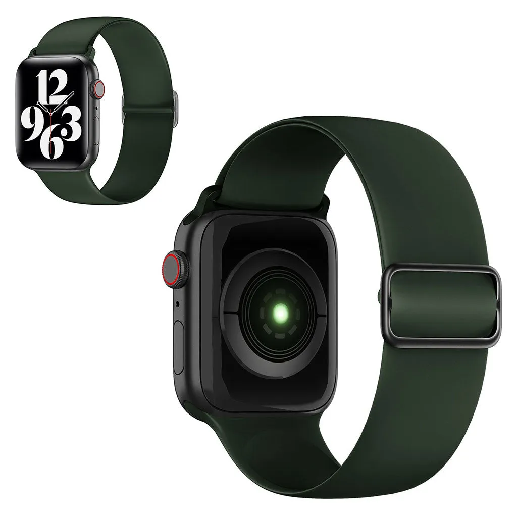 Apple Watch 44mm adjustable silicone watch strap - Blackish Green