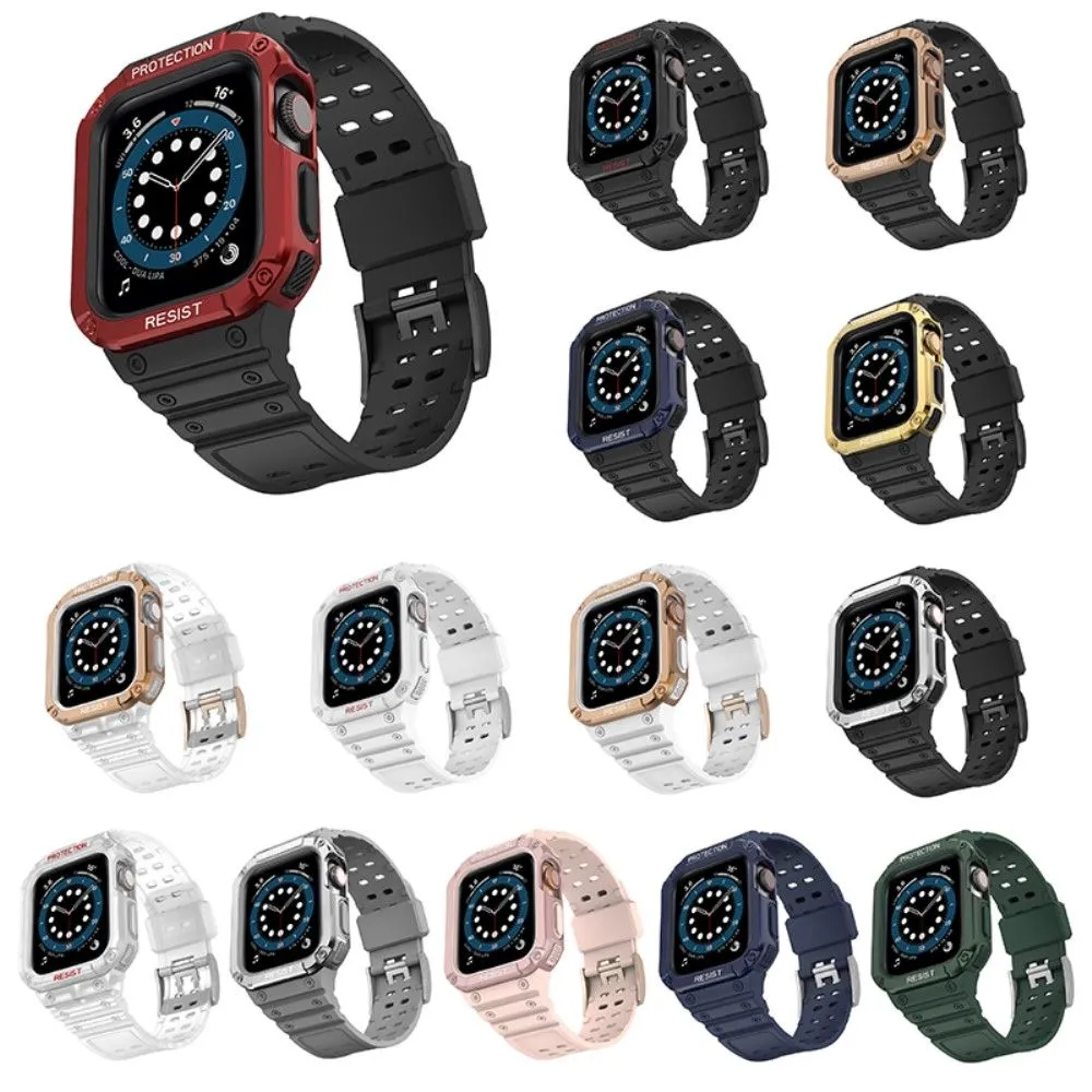 Apple Watch (45mm) contrast color TPU watch strap - Black / Red