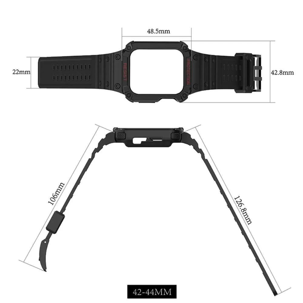 Apple Watch (45mm) contrast color TPU watch strap - Black / Red