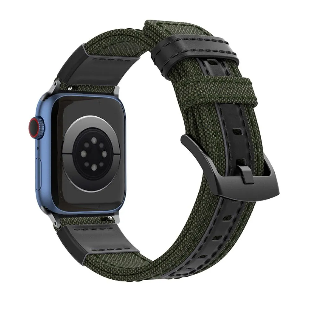Apple Watch (45mm) nylon stylish watch strap - Army Green