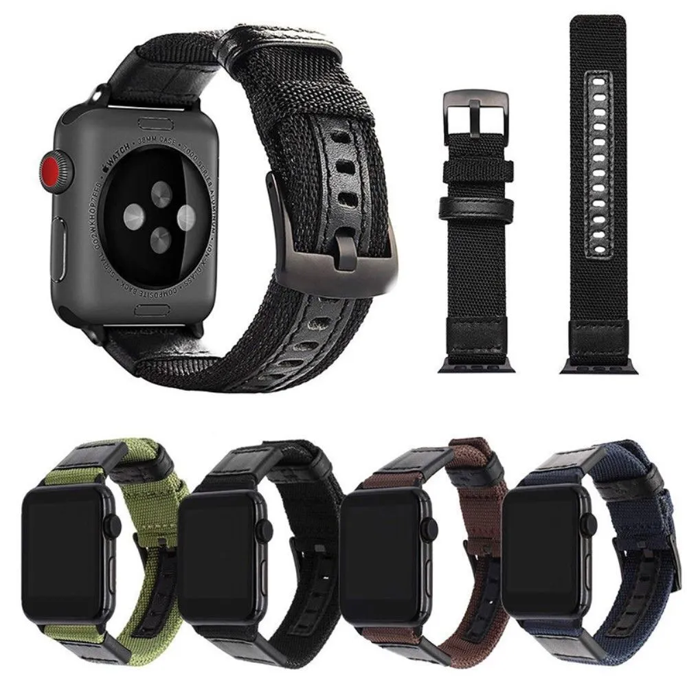 Apple Watch (45mm) nylon stylish watch strap - Army Green