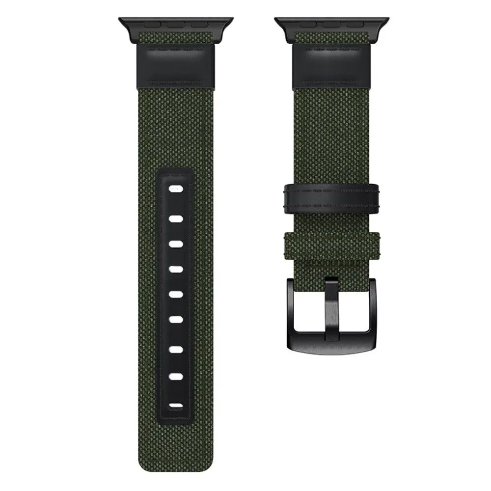 Apple Watch (45mm) nylon stylish watch strap - Army Green