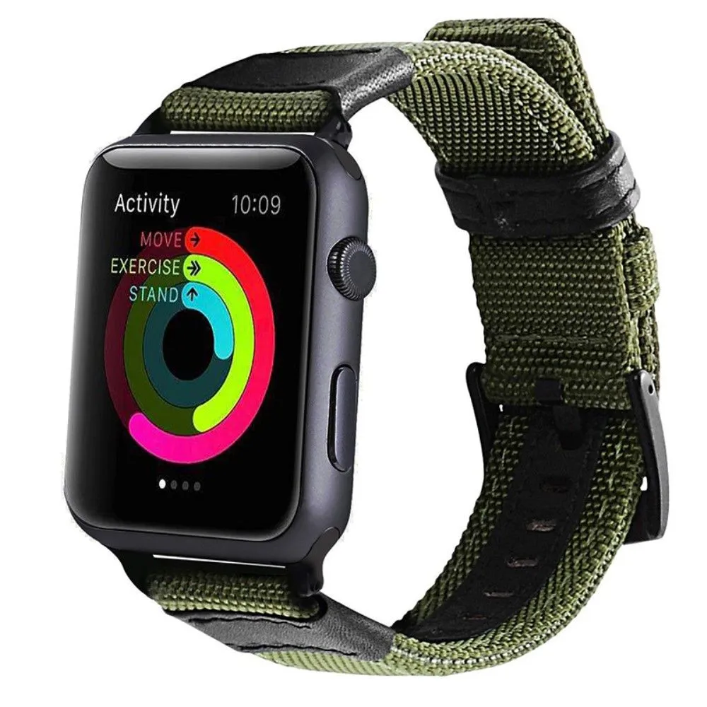Apple Watch (45mm) nylon stylish watch strap - Army Green