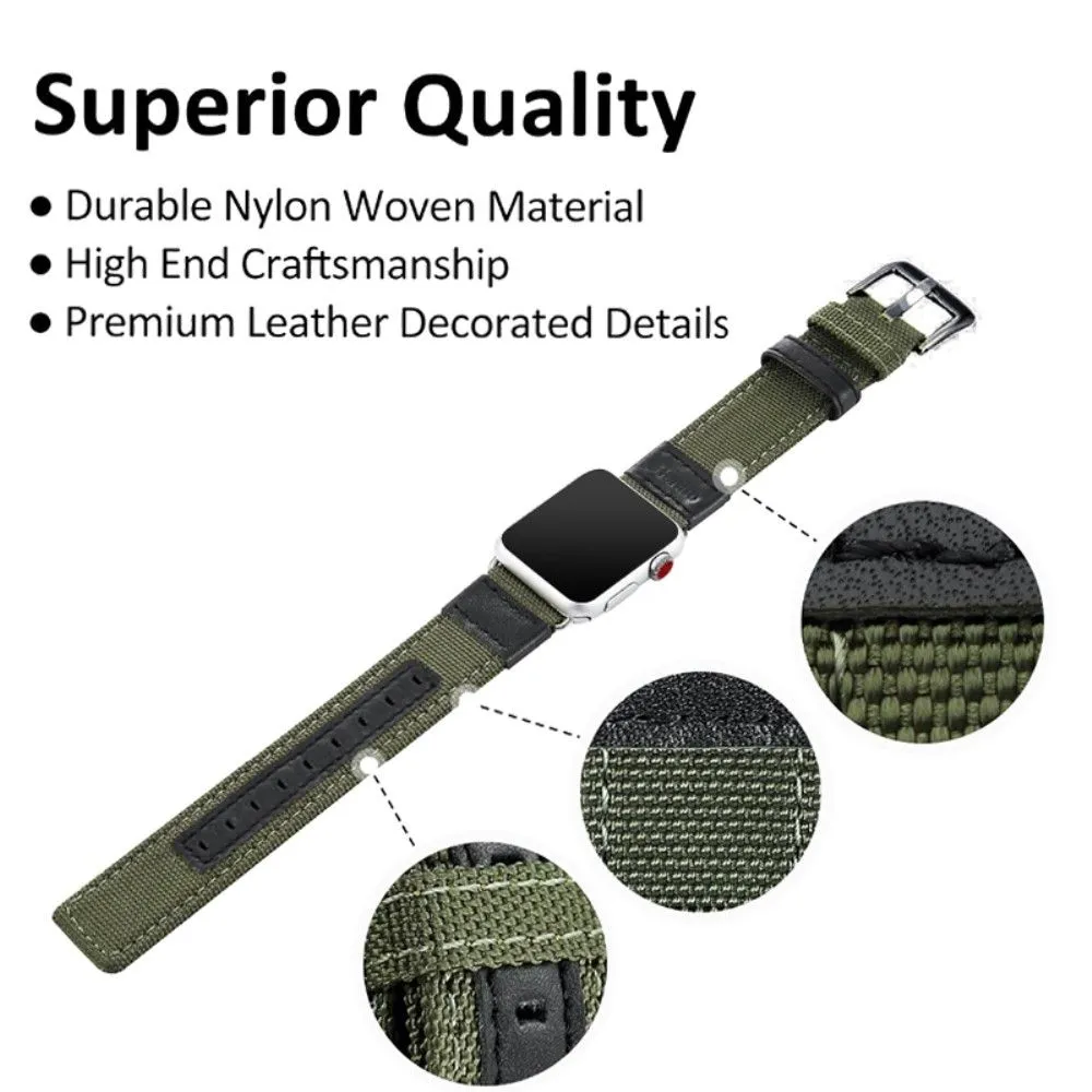Apple Watch (45mm) nylon stylish watch strap - Army Green
