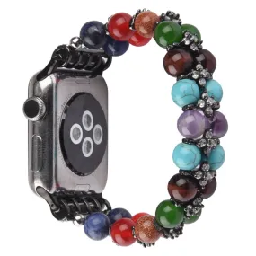 Apple Watch (45mm) rhinestone décor bead watch strap - Black