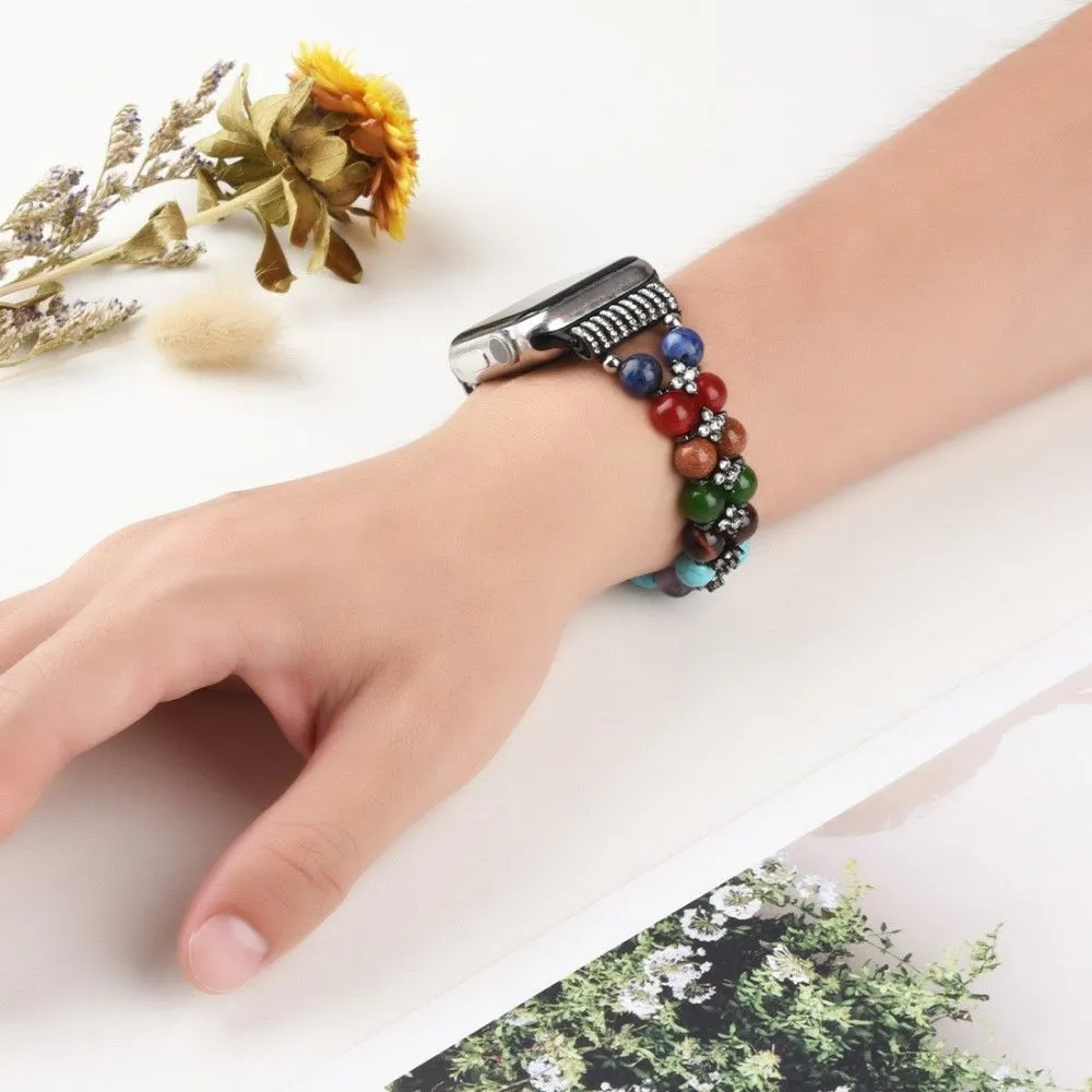 Apple Watch (45mm) rhinestone décor bead watch strap - Black