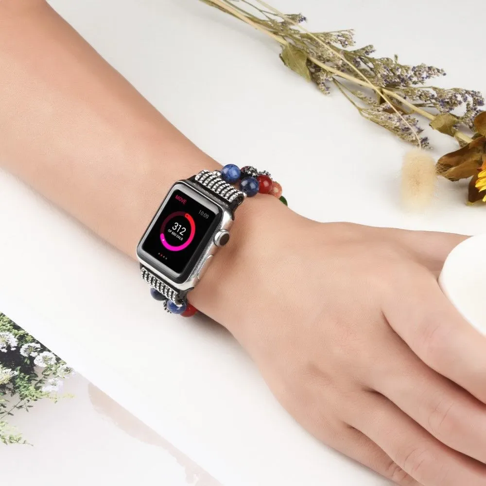 Apple Watch (45mm) rhinestone décor bead watch strap - Black
