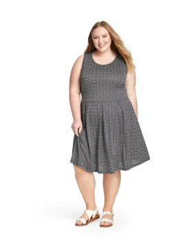 Aurora Sleeveless Fit and Flare | Black / White