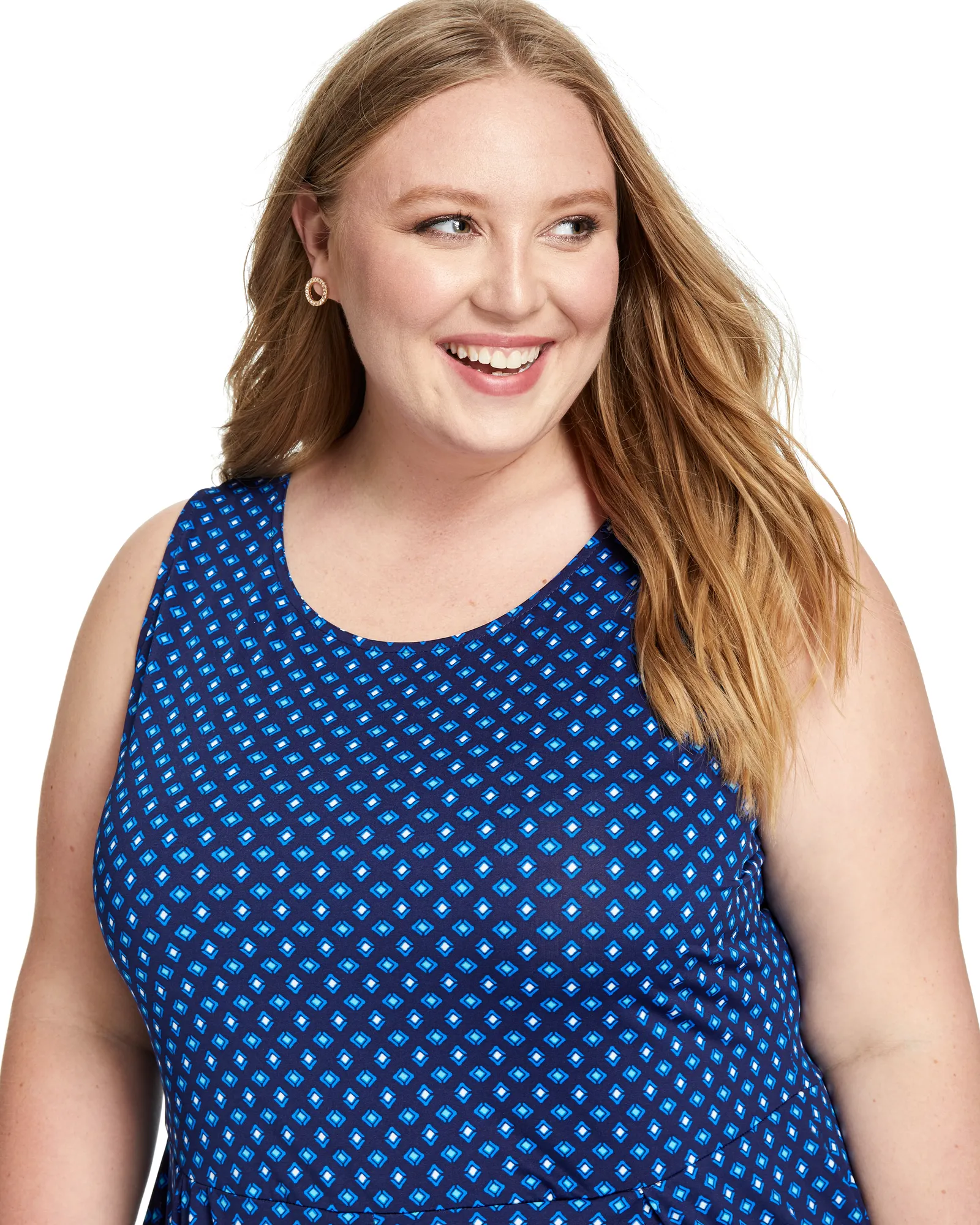 Aurora Sleeveless Fit and Flare | Navy / Azure Blue