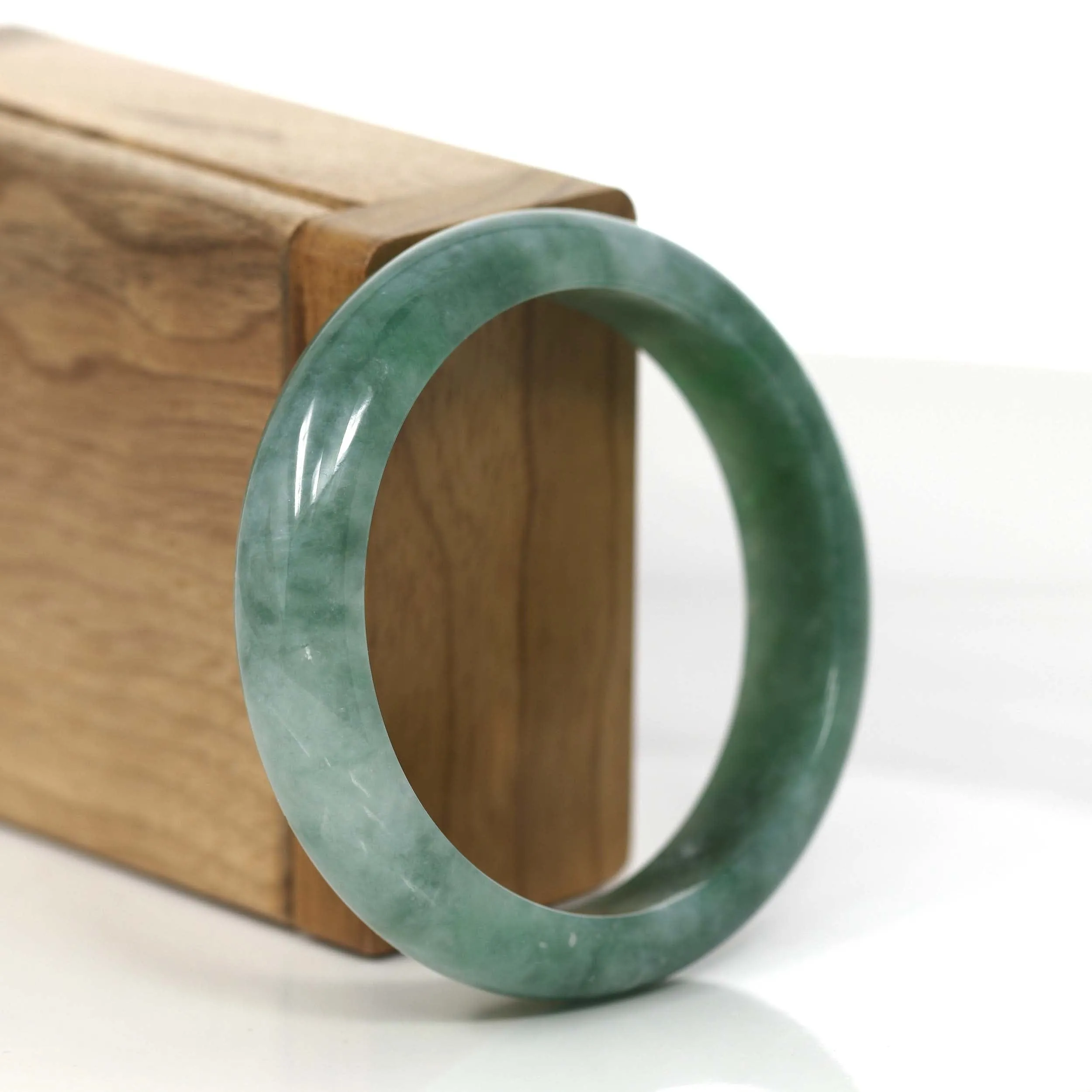 Baikalla Blue-Green Natural Jadeite Jade Bangle Bracelet (55.53mm) #885