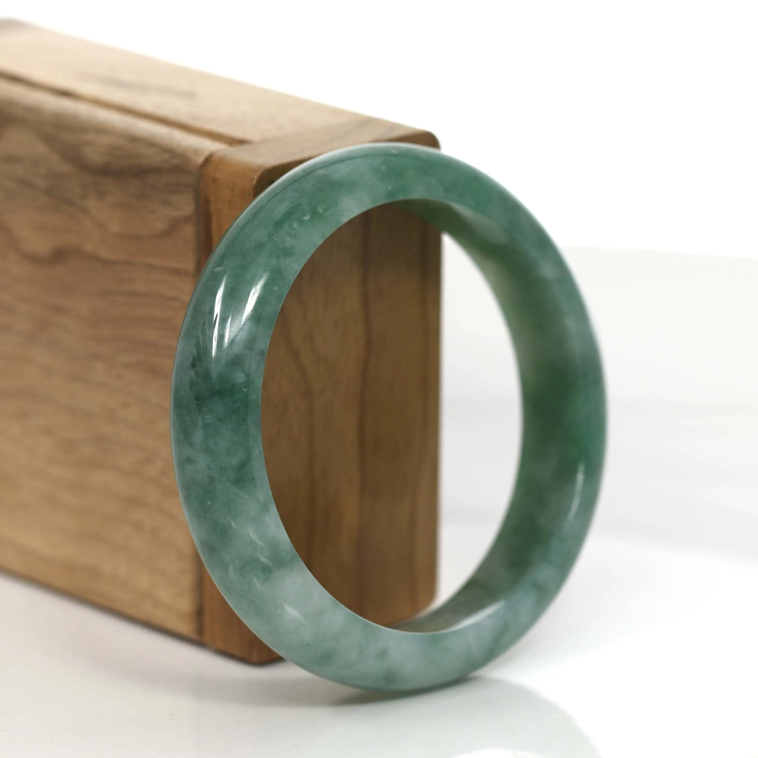 Baikalla Blue-Green Natural Jadeite Jade Bangle Bracelet (55.53mm) #885