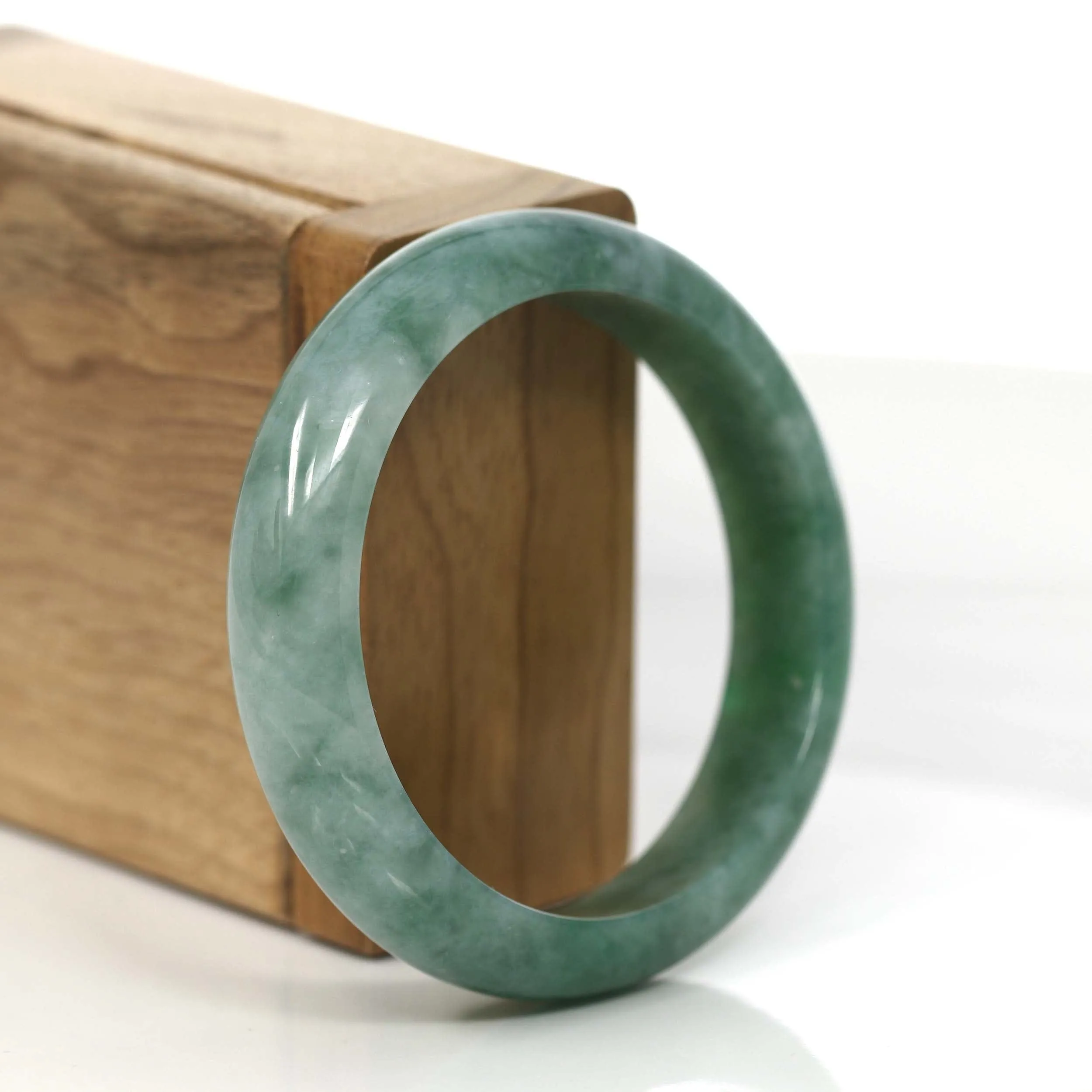 Baikalla Blue-Green Natural Jadeite Jade Bangle Bracelet (55.53mm) #885