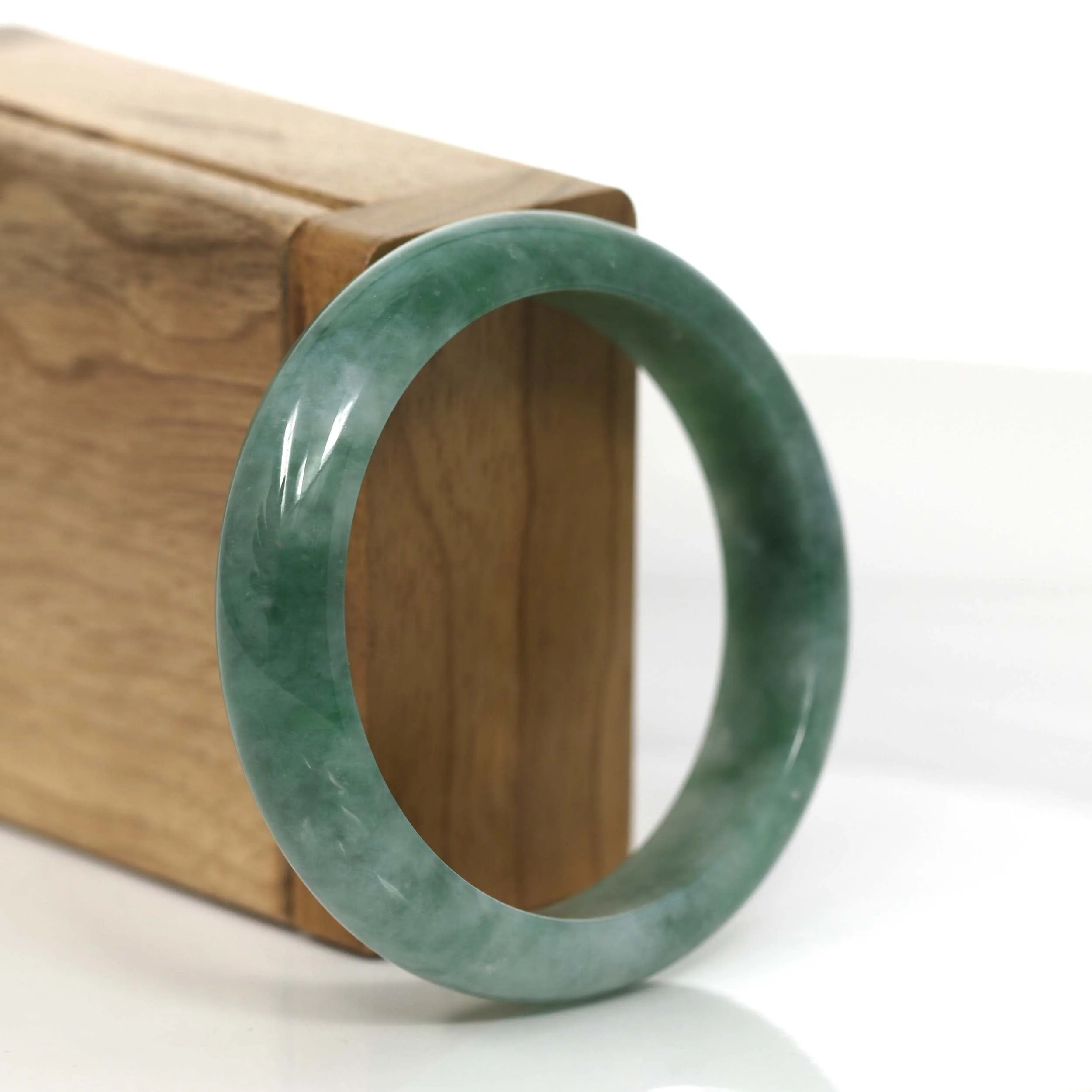 Baikalla Blue-Green Natural Jadeite Jade Bangle Bracelet (55.53mm) #885