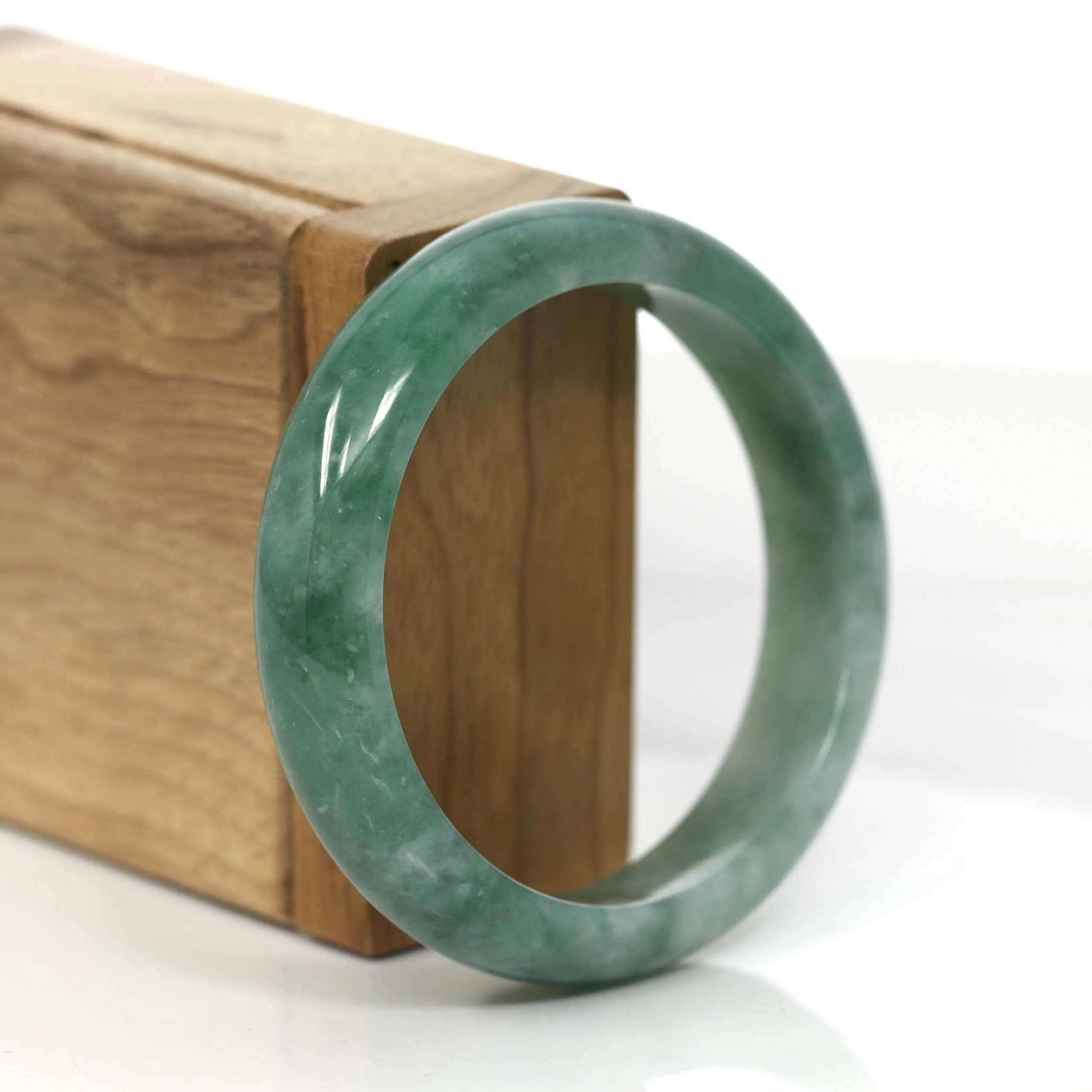 Baikalla Blue-Green Natural Jadeite Jade Bangle Bracelet (55.53mm) #885