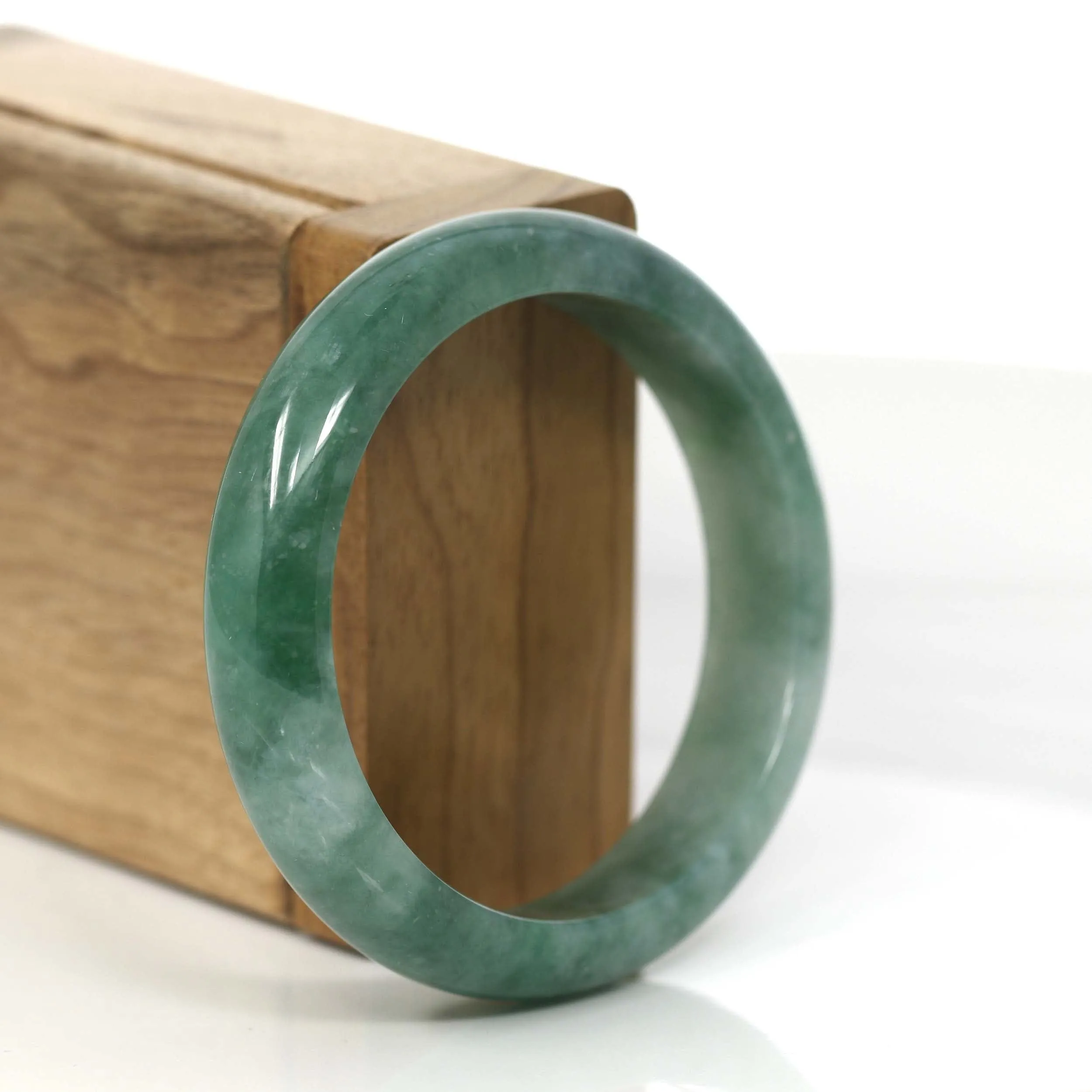 Baikalla Blue-Green Natural Jadeite Jade Bangle Bracelet (55.53mm) #885