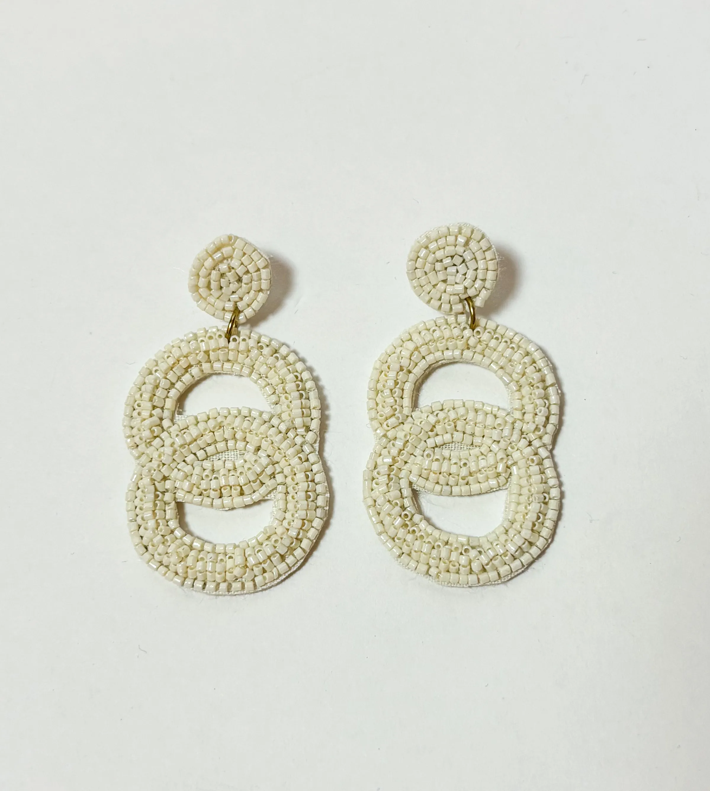 Beaded Circle Link Earrings