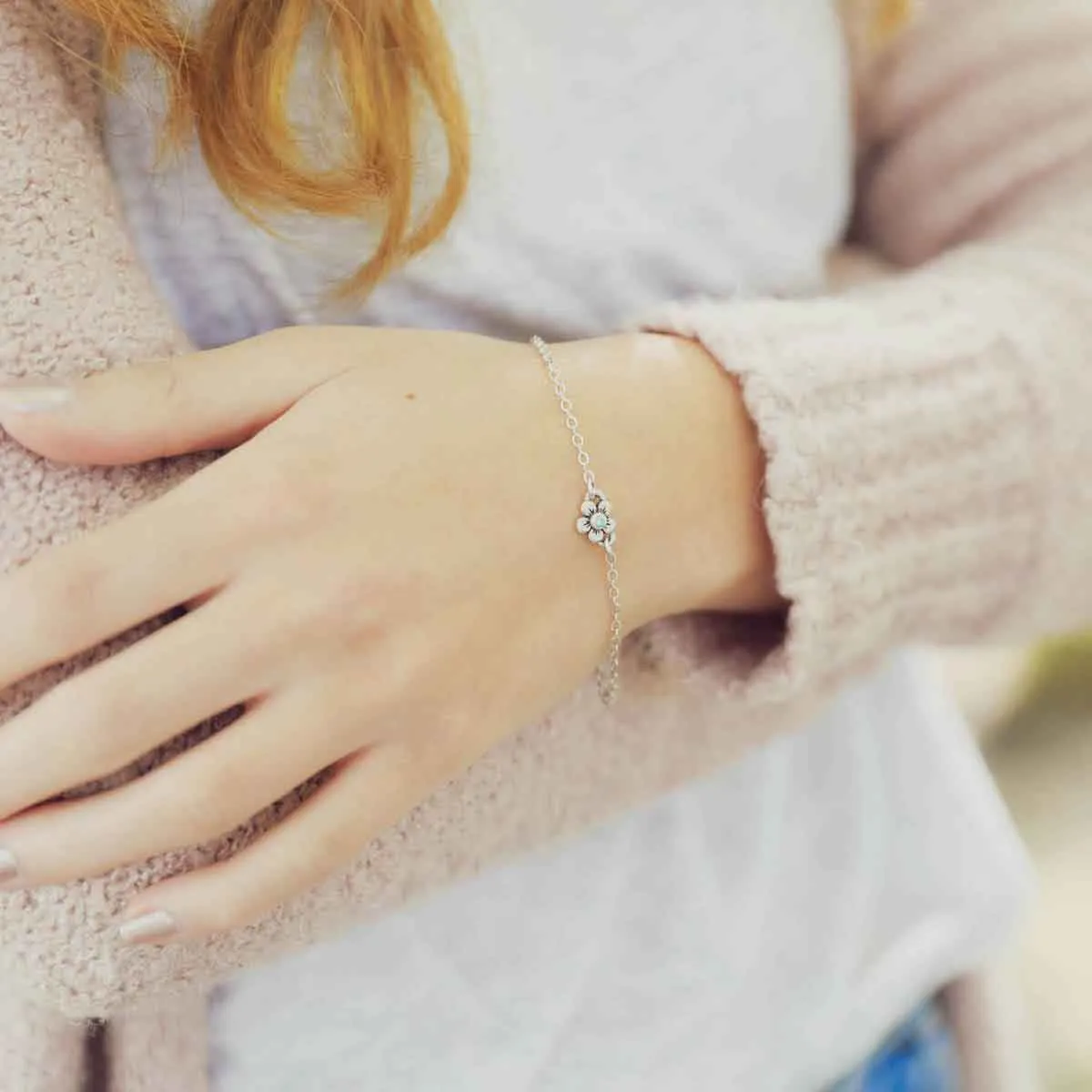 Birthstone Bloom Bracelet {Sterling Silver}