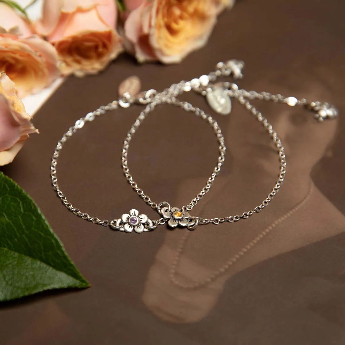 Birthstone Bloom Bracelet {Sterling Silver}