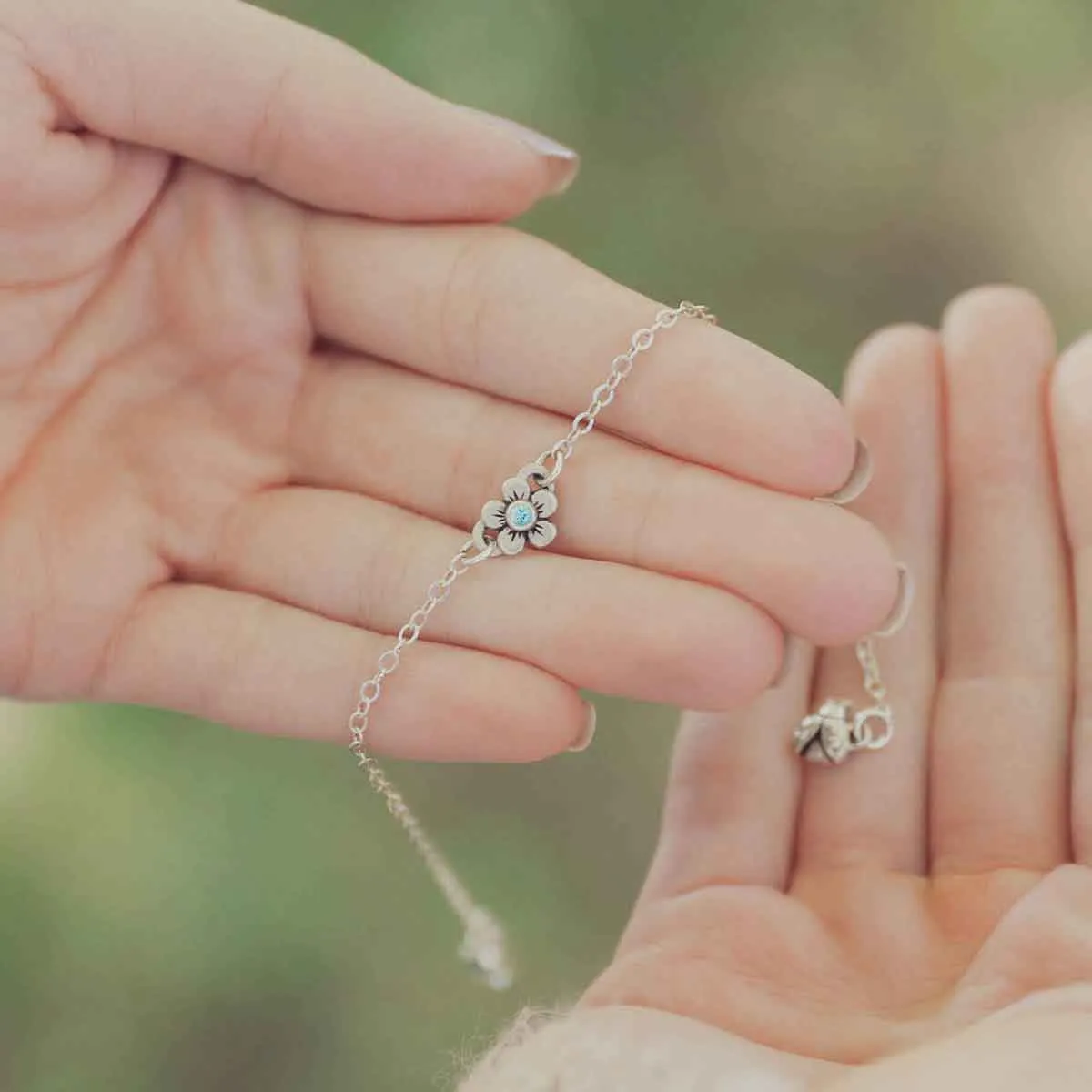 Birthstone Bloom Bracelet {Sterling Silver}