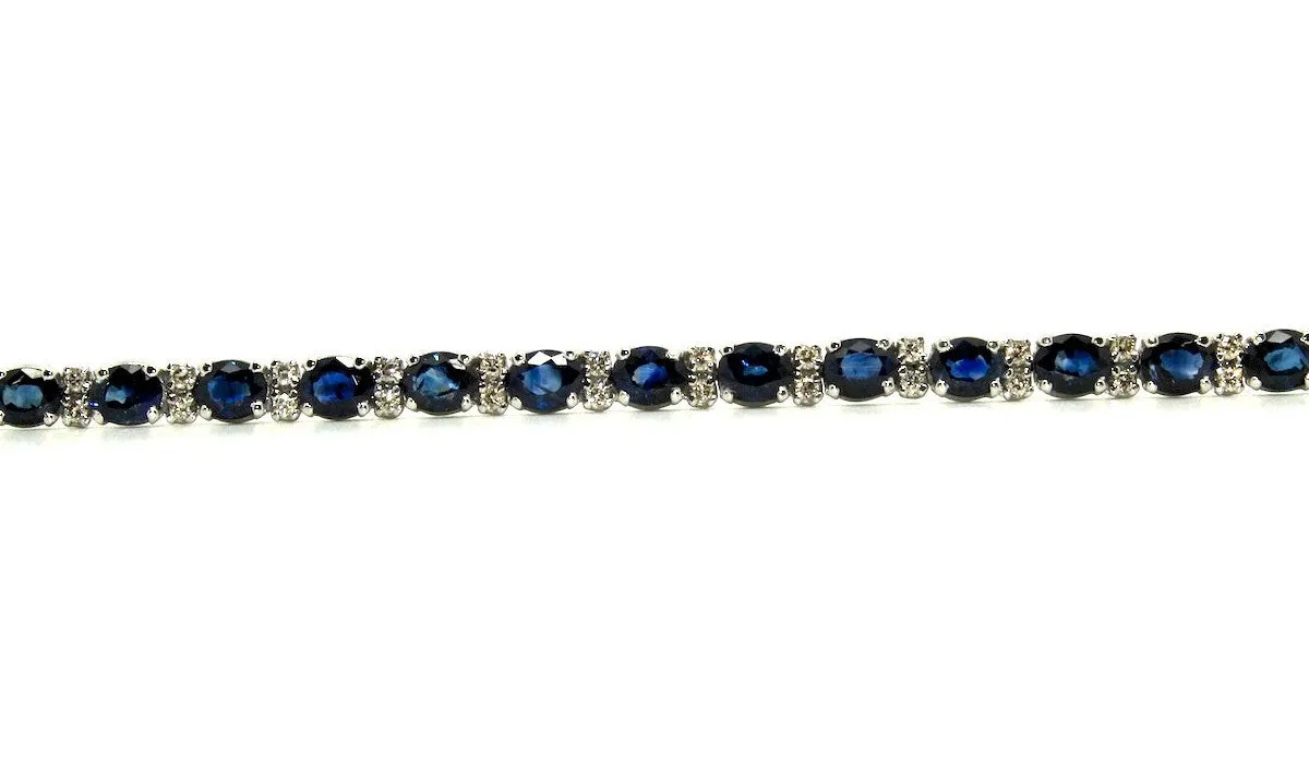 Blue Sapphire And Diamond Tennis Bracelet Ad No.1057