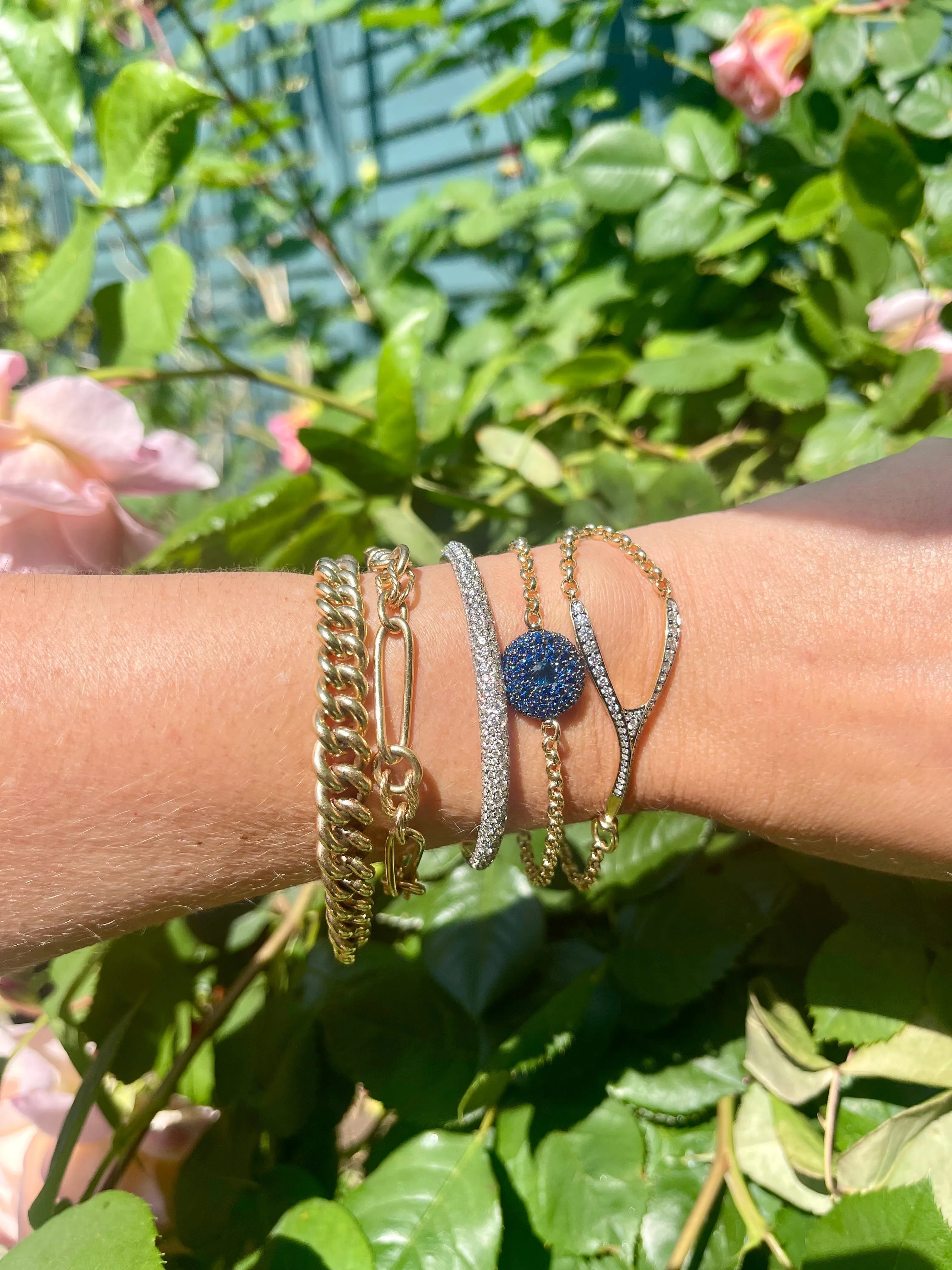 Blue Sapphire Pocket Watch Bracelet