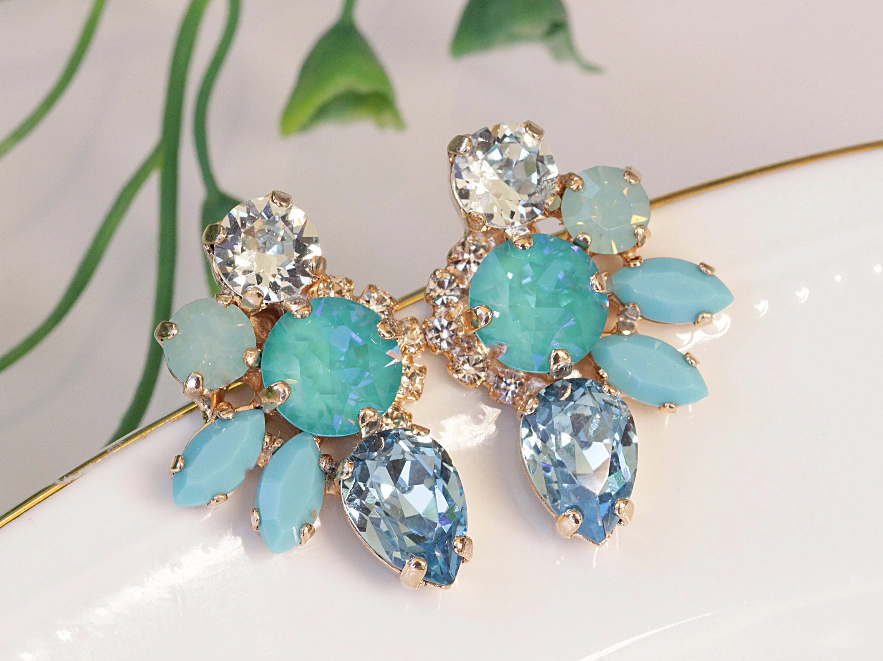 BRIDAL TURQUOISE EARRINGS