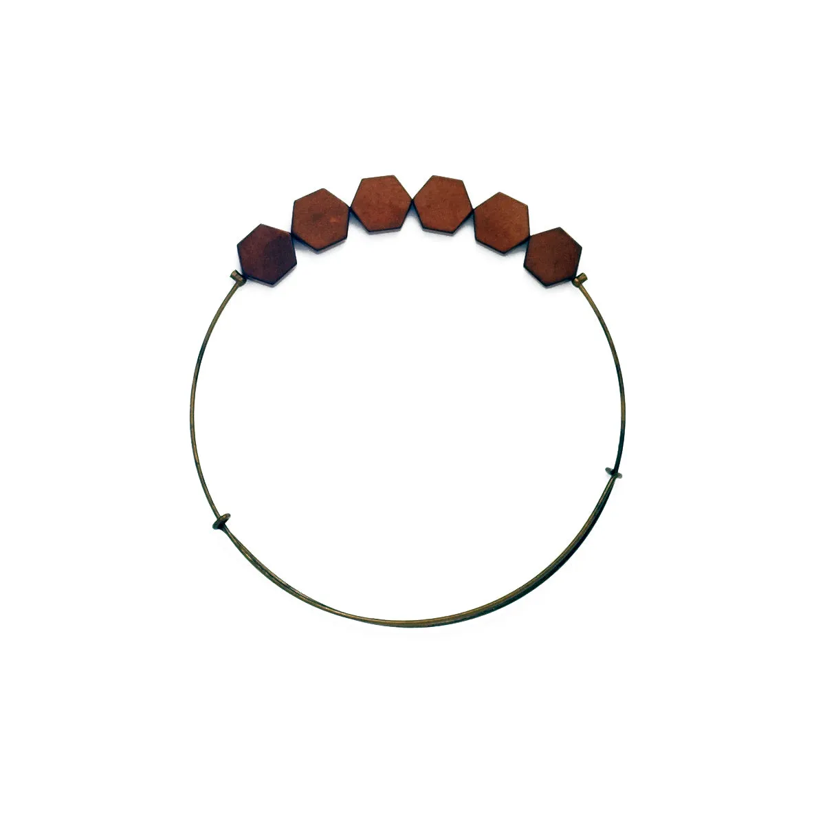 Bronze Hexagon Wire Bangle