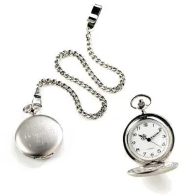 Brushed Silver Pocket Watch - Personalized