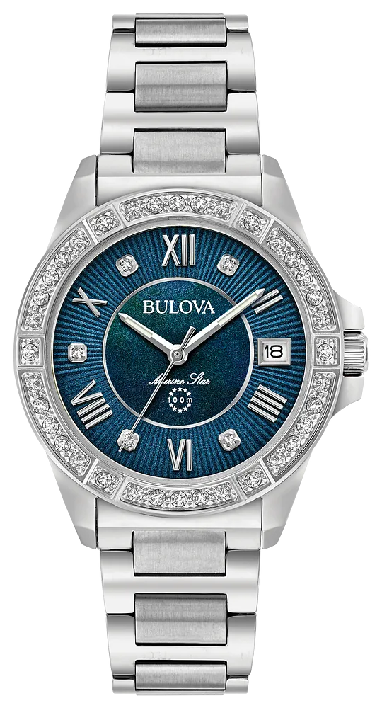 Bulova Marine Star Ladies Diamond Watch 96R215