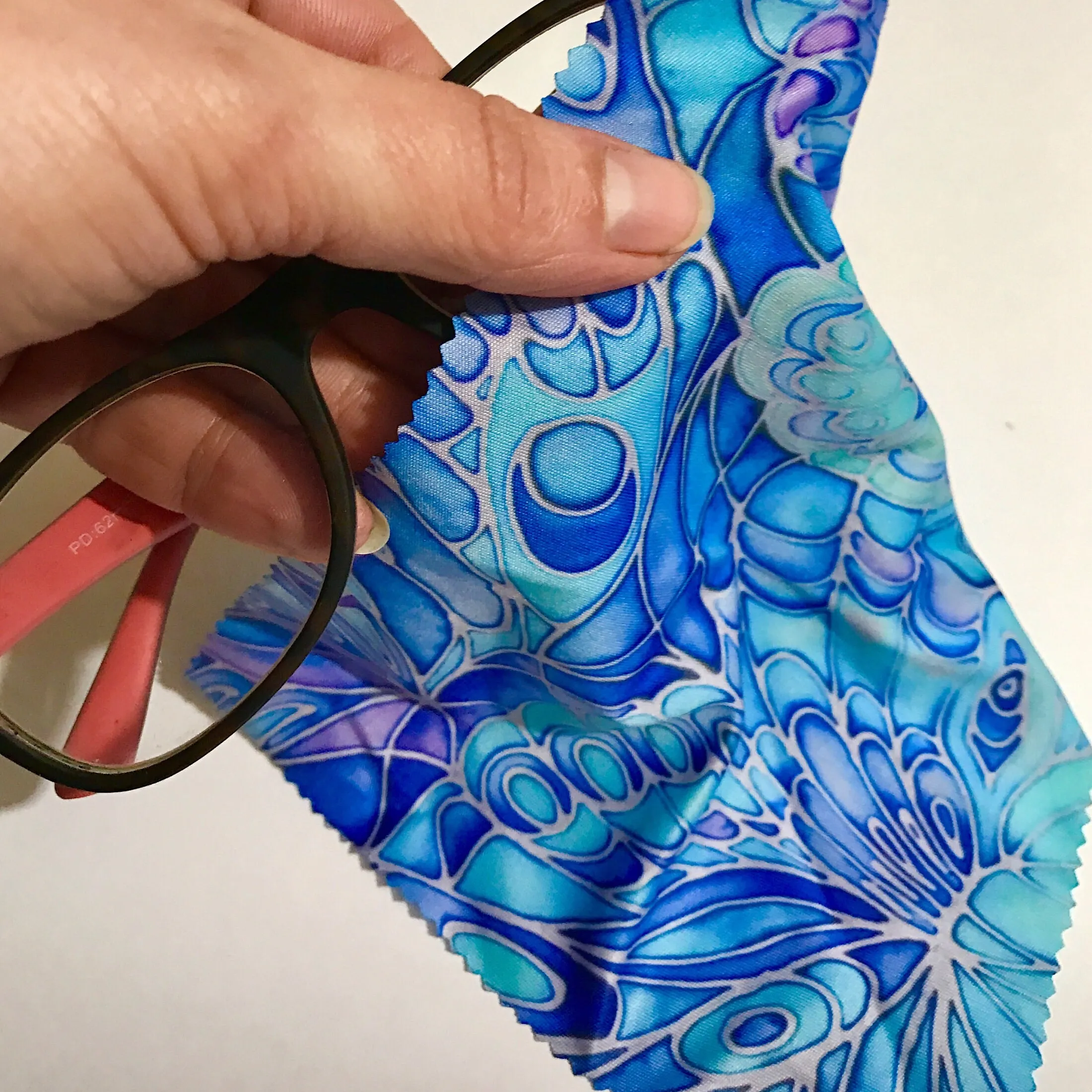 Butterflies glasses case turquoise - slip-on padded glasses cover - Reading or Large Glasses Cover