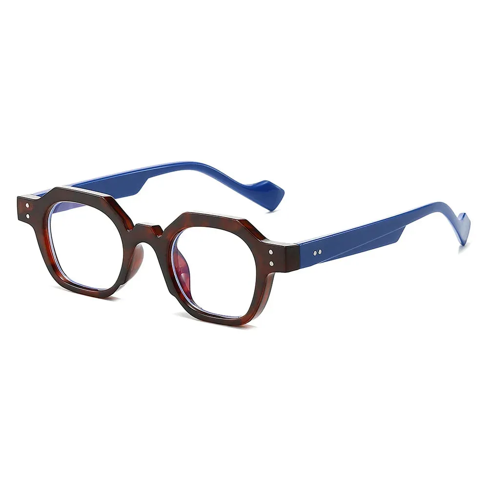 CCspace Unisex Full Rim Flat Top Polygon Polycarbonate Reading Glasses R57193