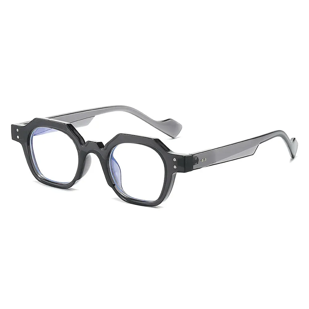 CCspace Unisex Full Rim Flat Top Polygon Polycarbonate Reading Glasses R57193