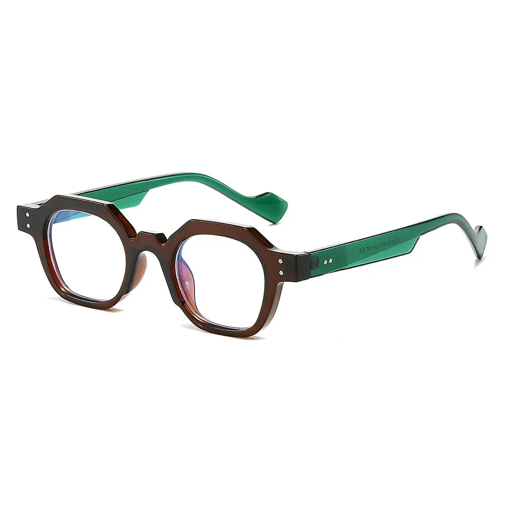 CCspace Unisex Full Rim Flat Top Polygon Polycarbonate Reading Glasses R57193