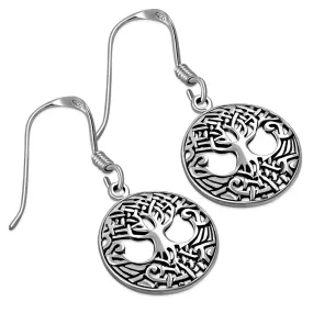 Celtic Tree of Life Silver Earrings