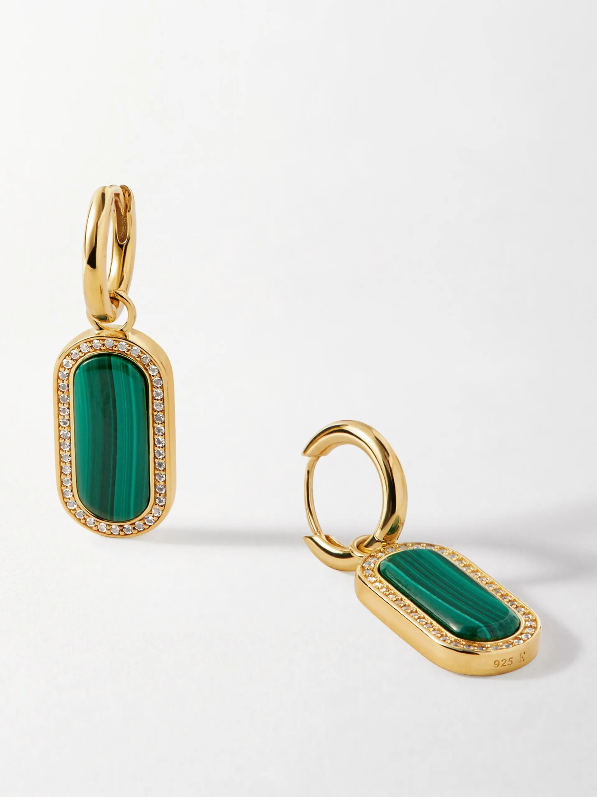 Charlotte Collins malachite drop earrings
